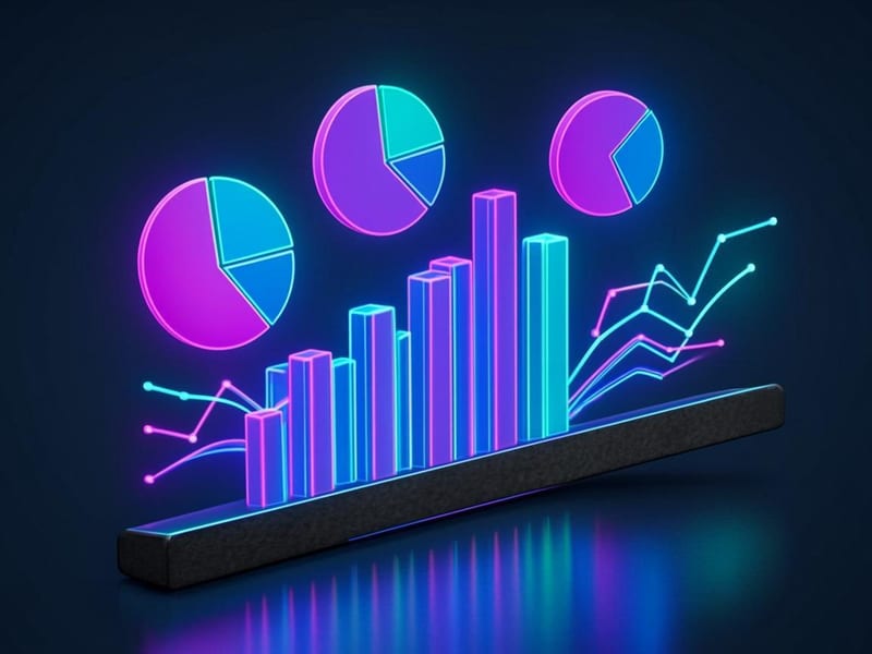 Colorful infographic charts and data visualisation
