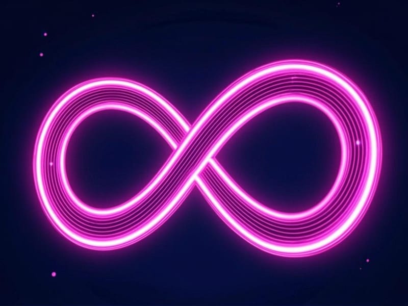 Glowing infinity symbol representing the endless solve, learn, repeat loop